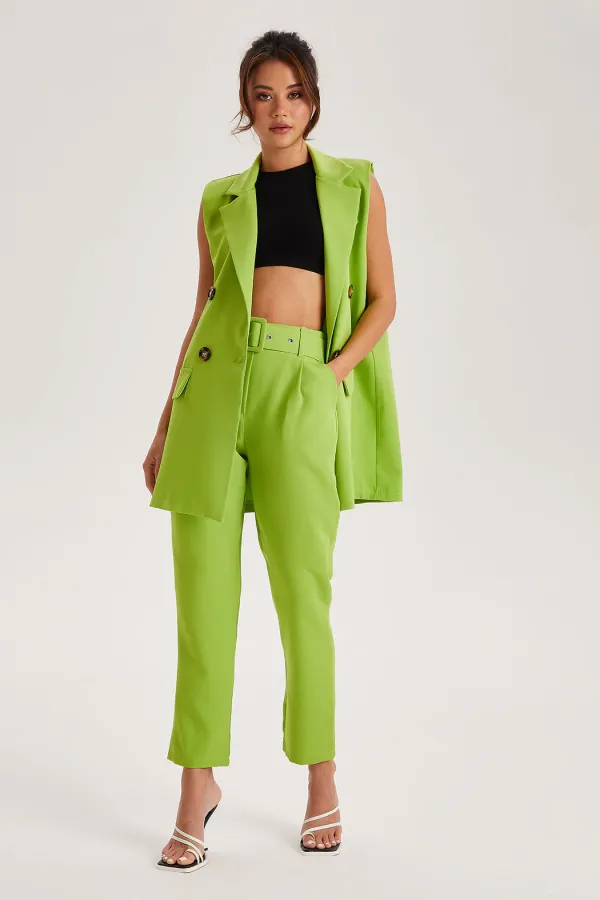 Lime Belted Trousers