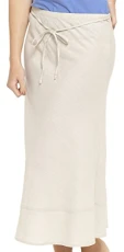Linen Blend Bias Cut Skirt Stone 16