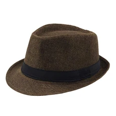 Linen Hat, Breathable Outdoor Jazz Hat, Sun Hat, Top, Men's CurlyStraw Baseball Caps, Small Cap for Men, coffee, One Size Linen Hat, Breathable Outdoor Jazz Hat, Sun Hat, Top, Men's CurlyStraw Baseball Caps, Small Cap for Men, coffee, One Size