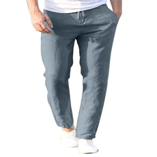 Linen trousers, men's casual trousers, long lightweight summer trousers, loose fit beach trousers, casual stretch men's trousers, comfortable jogging bottoms, sports trousers, casual linen trousers