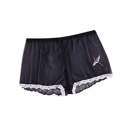 Lingerie Breathable Thin Loose Chiffon And Pajamas Shorts Women's Women's Sleepwear Ladies Pajamas Black