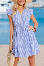 Lisa Striped Mini Dress - Blue Blue 2