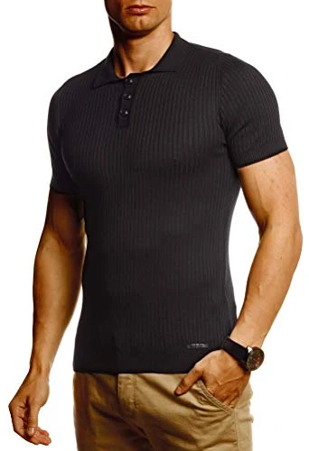 LN20763 Men's Summer T-Shirt Polo Collar Polo Shirt Slim Fit Fine Knit Cool White Black Basic Men's 