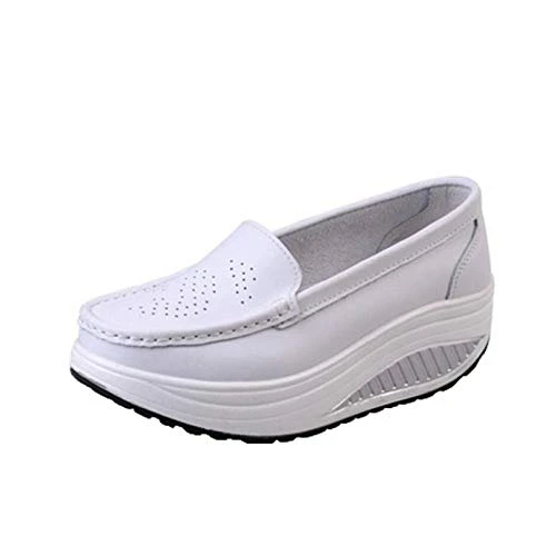 Loafers for Women Solid Color Succinct Leather Shoes Anti-Slip Lightweight Wearable Slip-On Low-Top 