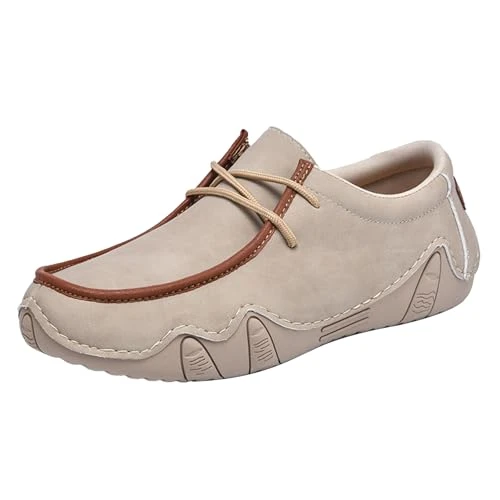 Loafers Men's Stylish Summer Fashion Canvas Shoes Black Resistant Running Sneakers Men's Ceremony Hiking Shoes Men's Sports Shoes, dark khaki, 9 UK