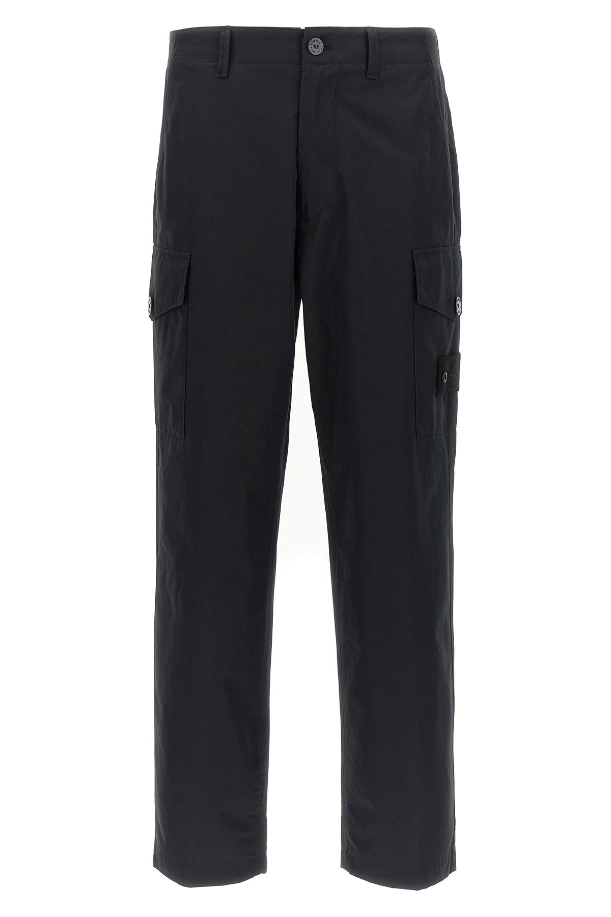 Logo Badge Cargo Pants - Black