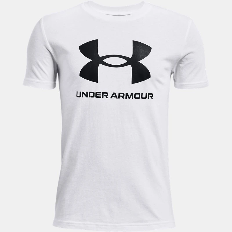 Logo Boys Short Sleeve White / Black YLG (59 in)