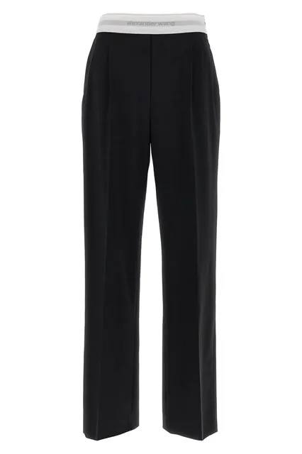 Logo elastic pants - White/Black