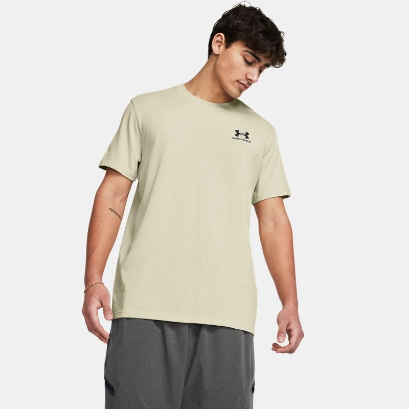 Logo Embroidered Heavyweight Mens Short Sleeve Silt / Black Brown