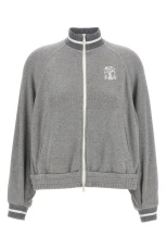 Logo Embroidery Lamé Sweatshirt Size
