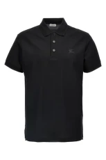 Logo embroidery polo men shirt Black Size