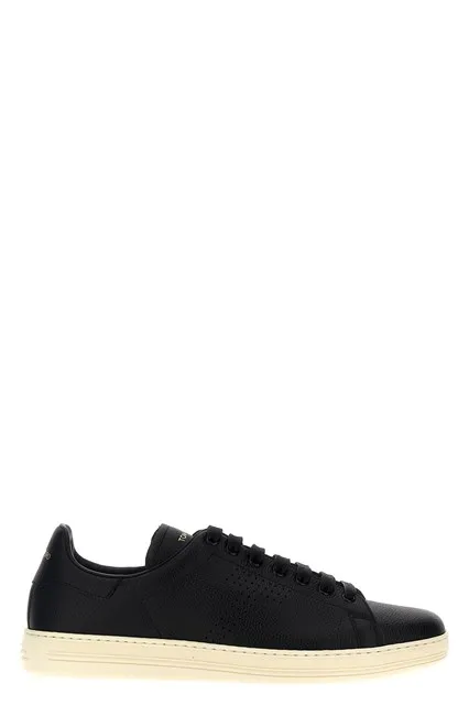 Logo leather sneakers - White/Black
