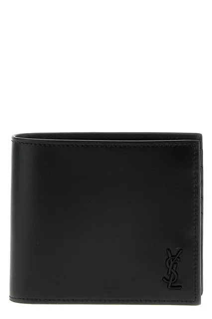 Logo leather wallet - Black