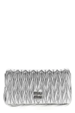 Logo matelassé crossbody bag Silver Size U