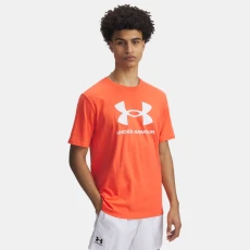Logo Mens Short Sleeve Fire / White Orange