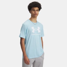 Logo Mens Short Sleeve Stream / White Blue