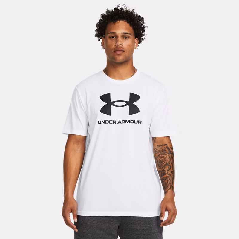 Logo Mens Short Sleeve White / Black - White
