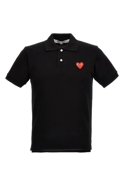 Logo patch polo shirt - Black