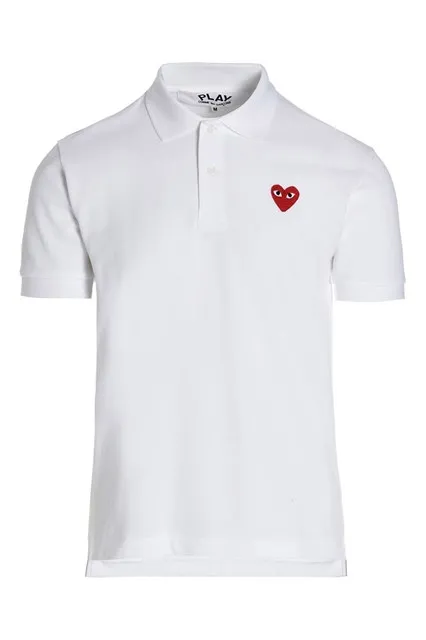 Logo patch polo shirt - White
