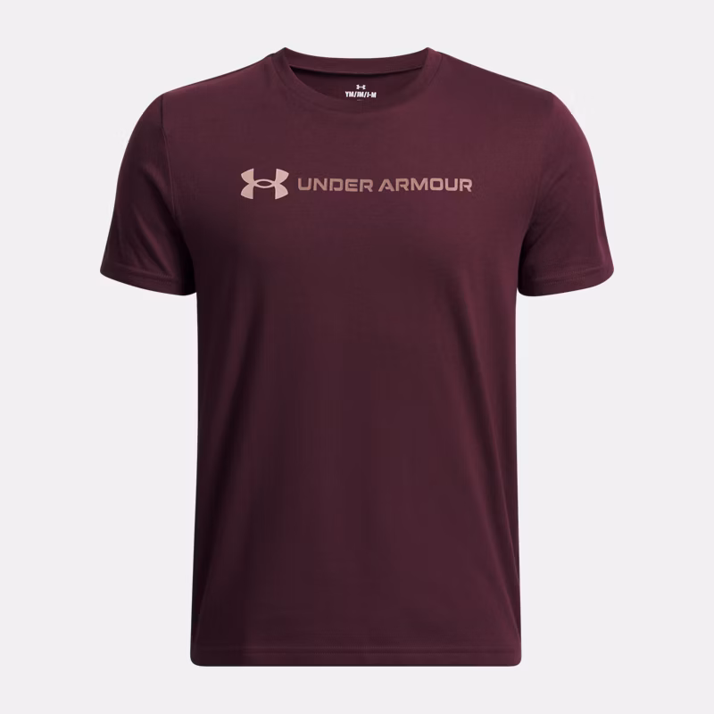 Logo Wordmark Boys Short Sleeve Dark Maroon / Maroon Mist YLG (59 - 63 in) - Red