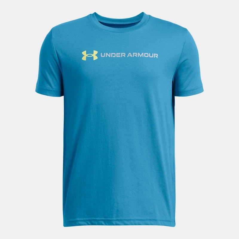 Logo Wordmark Boys Short Sleeve Ether Blue / Sonic Yellow / Mod Gray YMD ( 59 in)