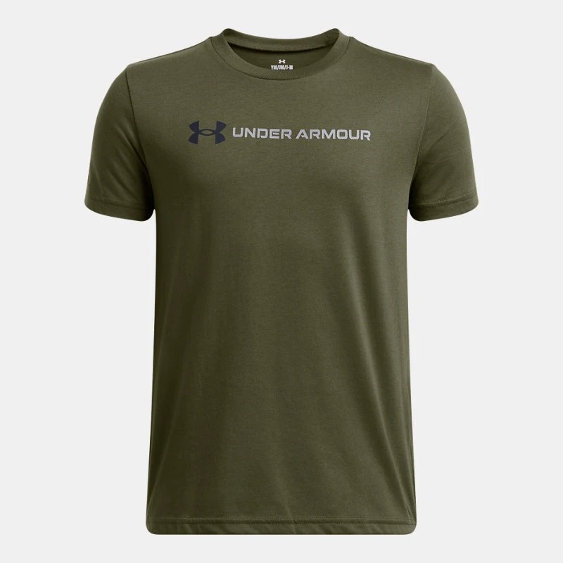 Logo Wordmark Boys Short Sleeve Marine OD Green / Black / Steel YXL ( 67 in)