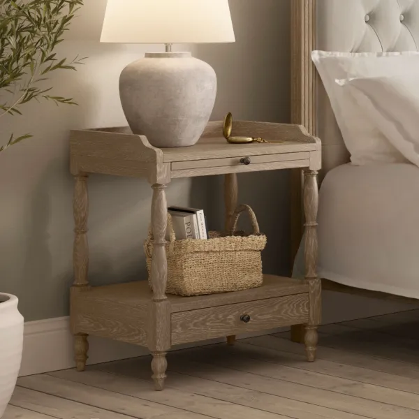 Loire Bedside Table - Weathered Oak