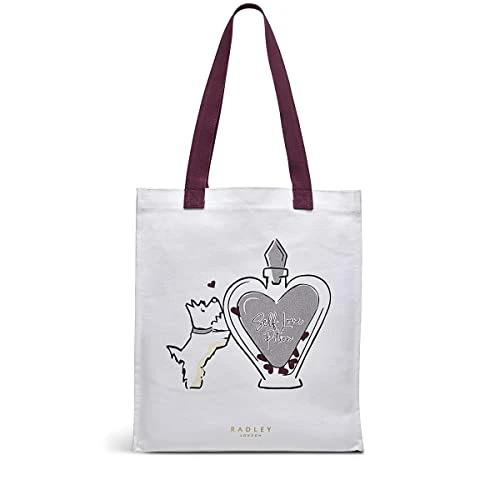 London Love Potion - Medium Open Top Tote Shopper Bag in Natural Cream