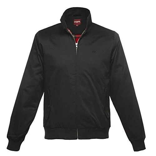 London Men's Black Harrington 60S Retro Bomber Jacket (M)