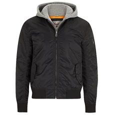London men's jacket, bomber jacket, Clifton hoody - Black - Medium London men's jacket, bomber jacket, Clifton hoody - Black - Medium