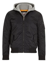 London men's jacket, bomber jacket, Clifton hoody - Black - XXX-Large London men's jacket, bomber jacket, Clifton hoody - Black - XXX-Large