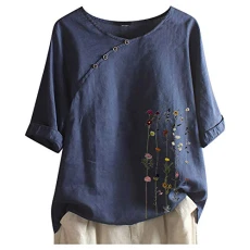 Long Flower Plus Blouse Pots Women Shirt Loose Pullover Sleeve Length Women's Blouse Shirt Sexy Women's Blouse Elegant Women's T-Shirt Loose Women's Sport Short Sleeve, darkblue, M Long Flower Plus Blouse Pots Women Shirt Loose Pullover Sleeve Length Women's Blouse Shirt Sexy Women's Blouse Elegant Women's T-Shirt Loose Women's Sport Short Sleeve, darkblue, M