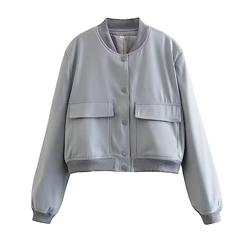 Long Leather Coat Womens Fur Cropped Jacket Teachers Thank You Gifts Sports Yoga Women's Autumn and Winter Big Pocket Long Flight Suit Street Fashion Jacket Coat Sale Clearance Items Under 5 Pounds