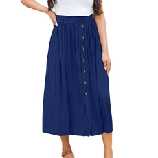 Long Skirt Women's Elastic Waist Shine Accordion Pleated Midi Skirt for Women Skirts Shoes, blue, XL Long Skirt Women's Elastic Waist Shine Accordion Pleated Midi Skirt for Women Skirts Shoes, blue, XL