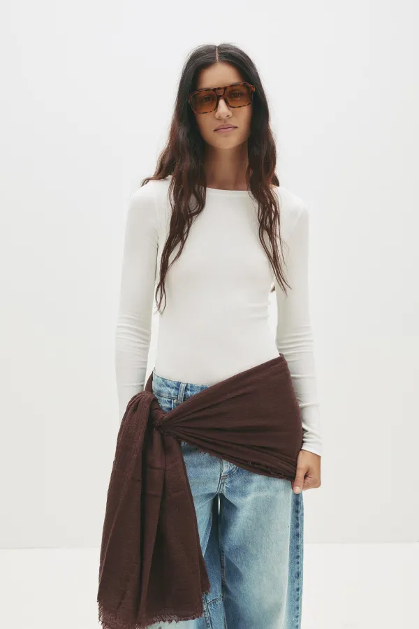 Long Sleeve Bodysuit - White