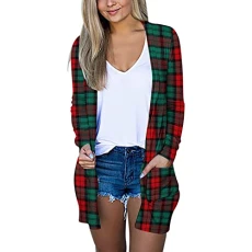Long Sleeve Cardigan for Women, Autumn Open Front Cardigan with Pockets, Casual Lightweight Cardigan Sweater with Duster Women Sporty, A - Green, XL