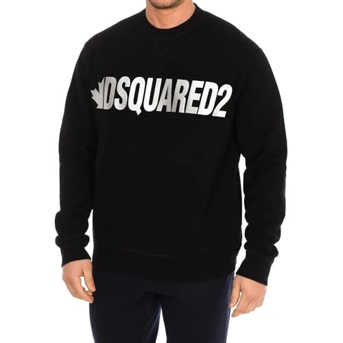 Long Sleeve Crew Neck Sweatshirt S71GU0432-S25042 Man, Black/White, XL