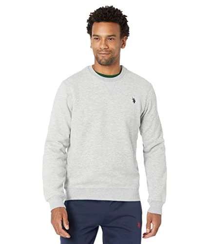 Long Sleeve Popover Crew Neck Fleece Sweatshirt Heather Light Grey MD