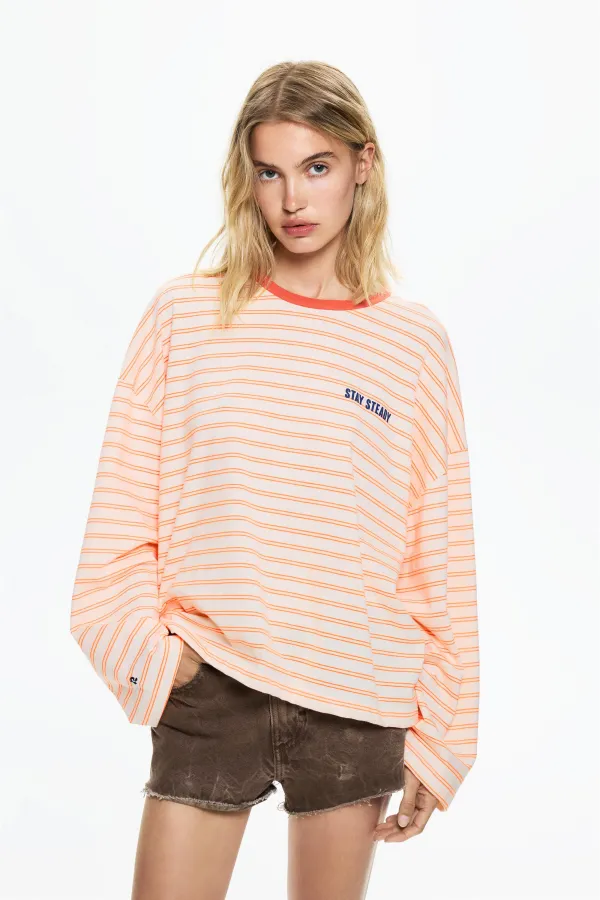 Long-Sleeve Striped T-Shirt - Ecru