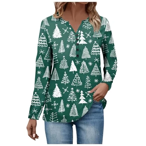 Long Sleeve Tops Women Womens Polo Neck Jumpers UK Henley Tops Women Sweatshirts for Women UK Pullover Turtleneck Sweater Womens Tunic Tops Women Ribbed Knit Pullover Sweater Dress(3-Dark Green,3XL)