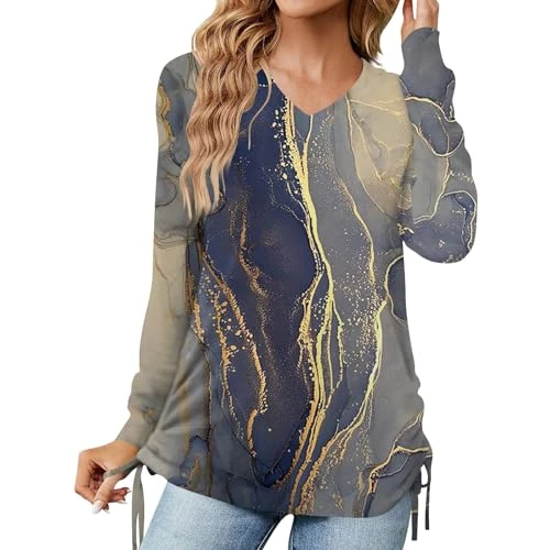 Long Sleeve Tops Women Y2k Top Ugly Christmas Sweatshirt Women Sparkly Blouse Christmas Work Tunics 