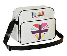 Lonsdale Unisex Union Love Heart Messenger Sports School College Gym Bag White