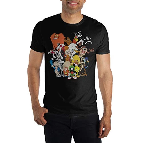 Looney Tunes Group Black T-Shirt - Black - Large