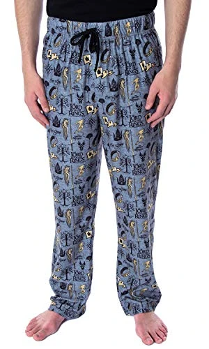 Lord of The Rings Men's Allover Pattern Adult Sleepwear Lounge Bottoms Pajama Pants, Lotr Grey, 5X-Large