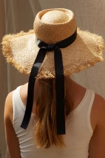 Lorraine Wide Brimmed Ribboned Straw Hat