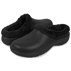 Lorton Men's Fleece Lined Garden Clogs - Black - 8 UK