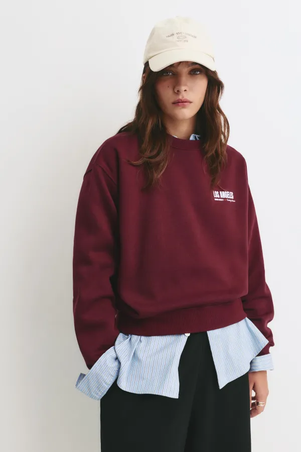 Los Angeles Graphic Sweatshirt - Maroon