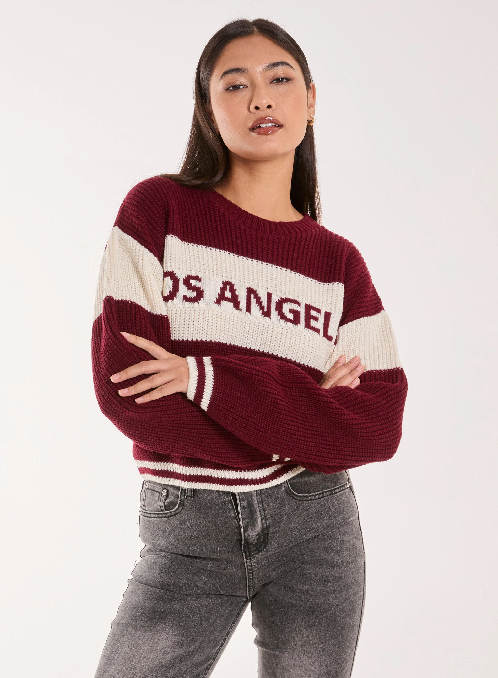 Los Angeles Knit Jumper - M/L - WINE