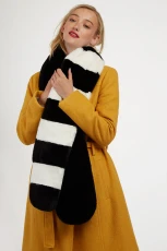 Lotan Black and White Faux Fur Scarf - 








  
    
    


  Black

