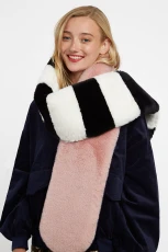 Lotan Pink, Black and White Faux fur Scarf - 








  
    
    


  Black


